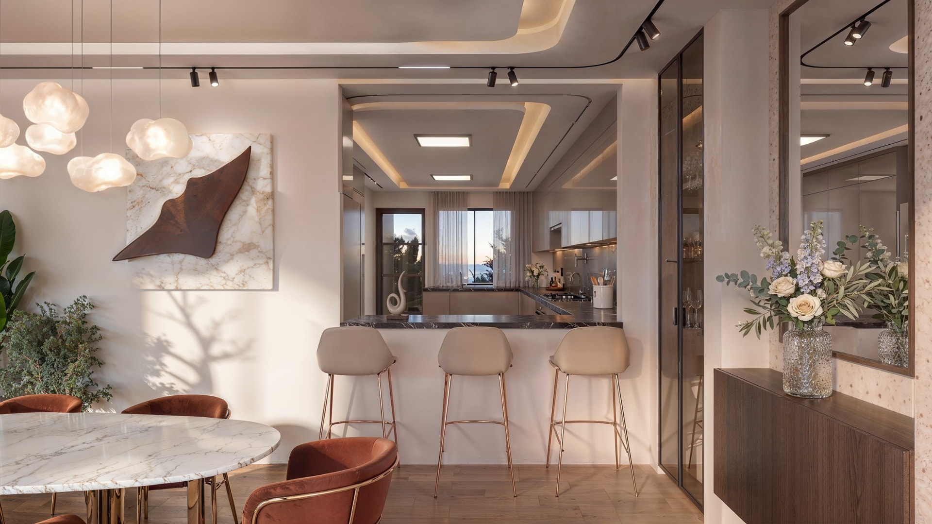 Valoria dining and kitchen interior
