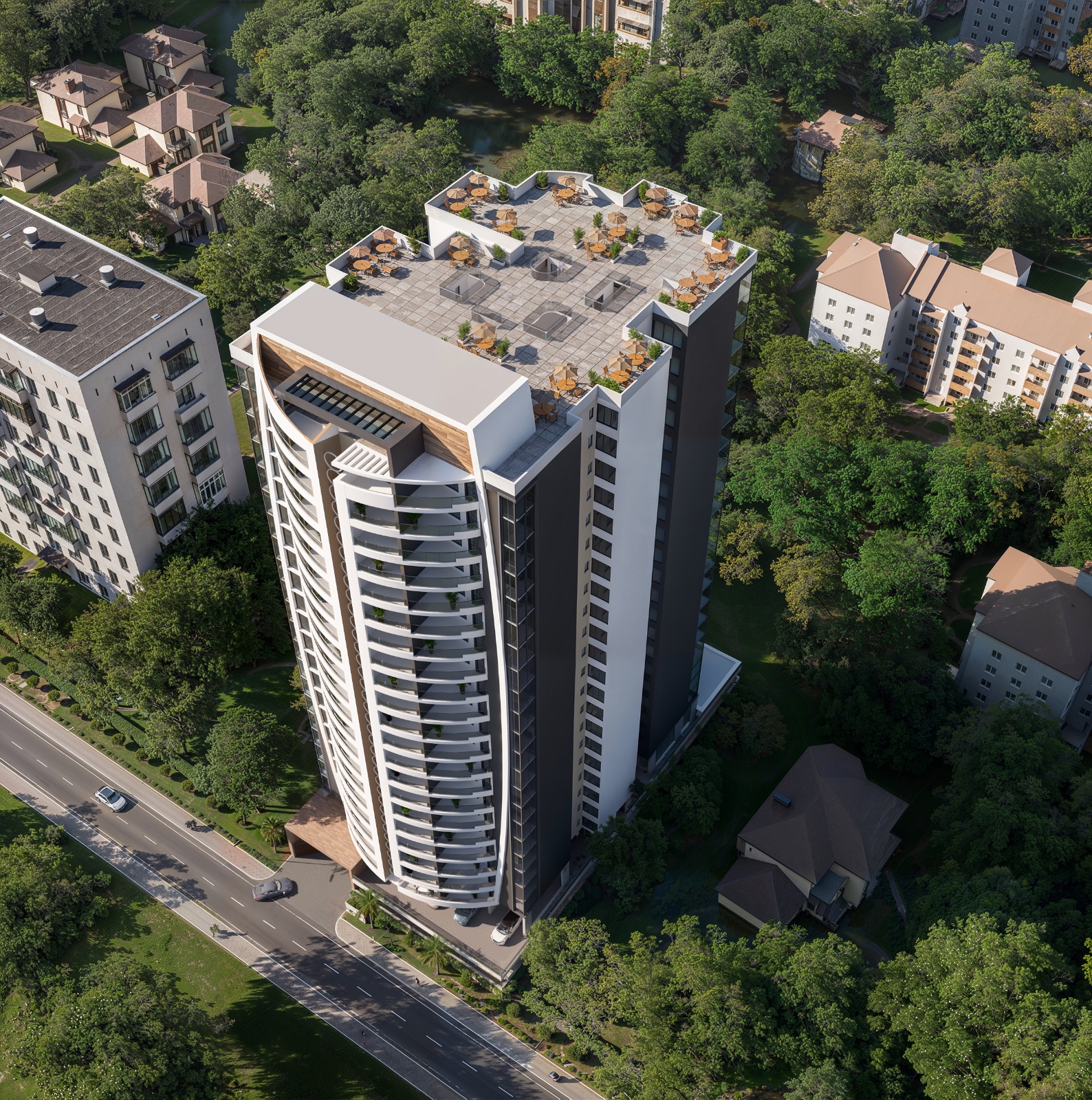 Aerial view of Valoria Residences in Kileleshwa